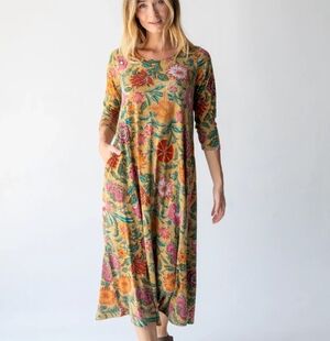 NATURAL LIFE Floral Midi Dress - Multicolor Lottie Sweater Knit Maxi Dress Large